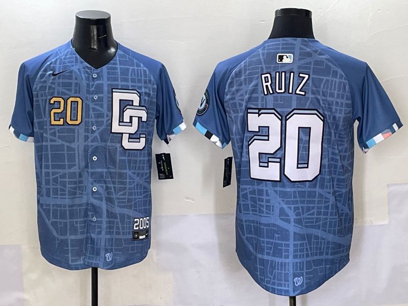 Men Washington Nationals #20 Ruiz Blue Joint Name 2025 Nike MLB Jersey style 2->washington nationals->MLB Jersey